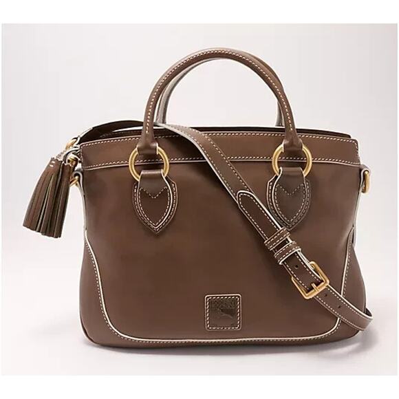 Dooney & Bourke Florentine Leather Short Handle Shopperr Bag Elephant A648443 - Picture 1 of 7